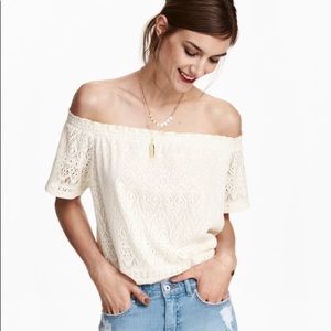 H&M Off-The-Shoulder Lace Top